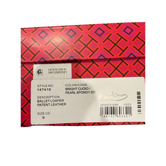 Tory Burch Ballet Loafer Bright Cuoio / Pearl Spongy- size 9 - Picture 4 of 8